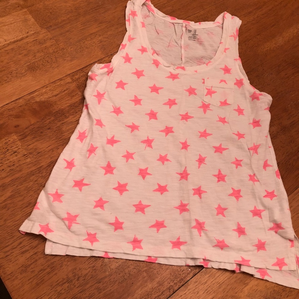 Gap tank top with hot pink stars nice size M cute